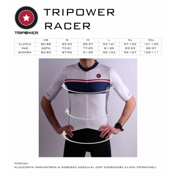 TRIPOWER White Racer HIGH PERFORMACE koszulka kolarska